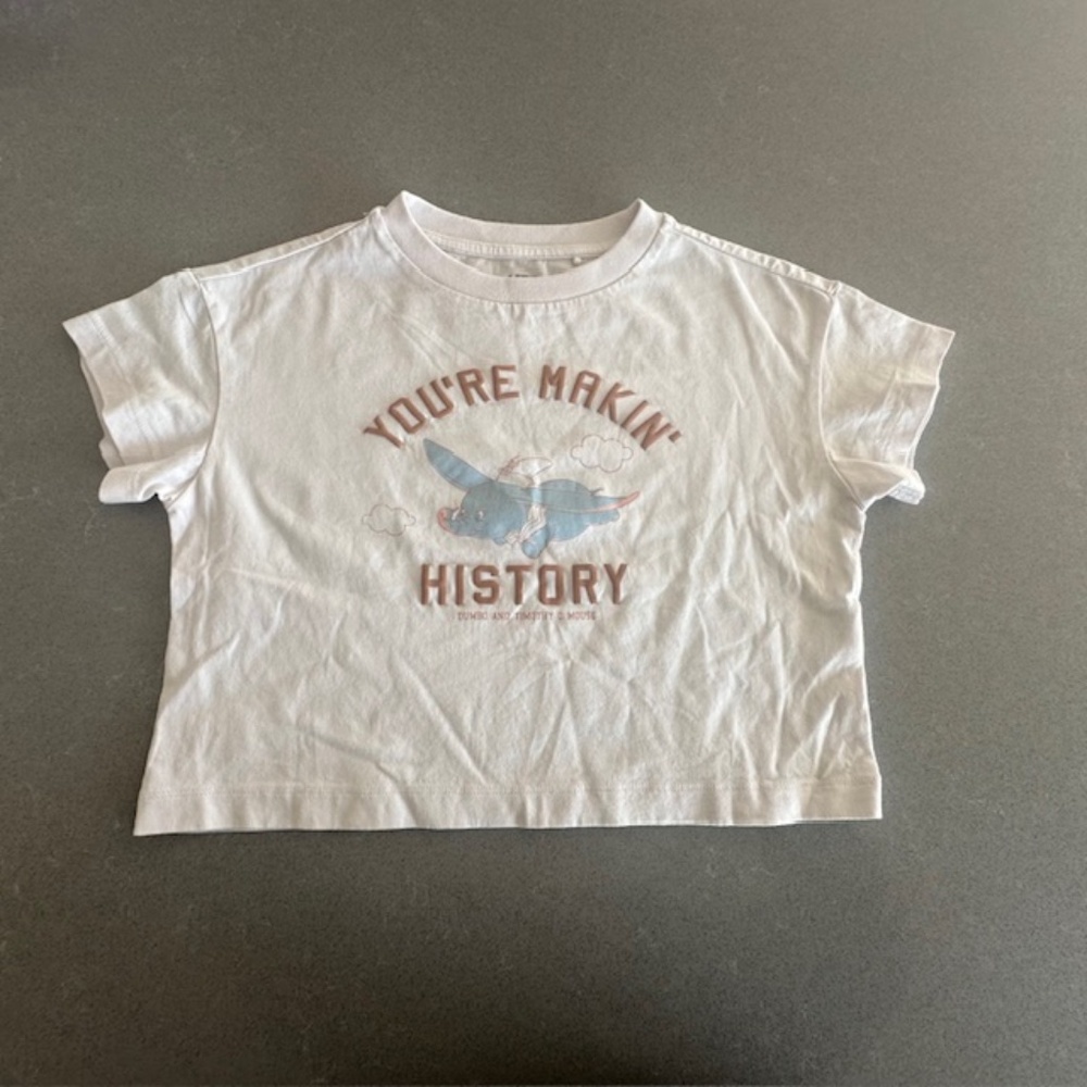 NWOT-Sz Little Kid 3/4 (110 cm) Disney Dumbo Cropped Shirt from Uniqlo